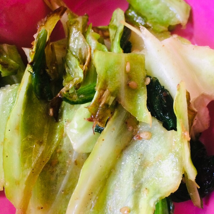 キャベツとほうれん草の炒め物